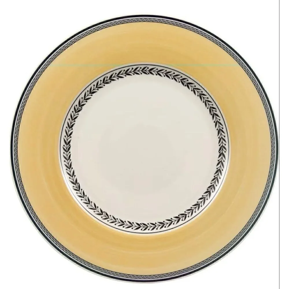 Villeroy & Boch Audun Fleur Dinner Plate, 10.5 in, White/Gray/Yellow / New